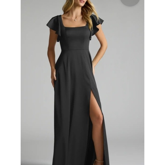 Azazie Dresses & Skirts - Azazie Black Bridesmaid Dress A2 XS Floor Length Formal Gown Wedding